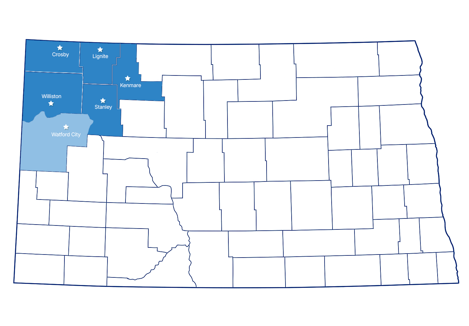 North Dakota Service Area Map